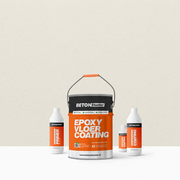 Epoxy Vloercoating pakket | 2K: Gebroken Wit / RAL 9010